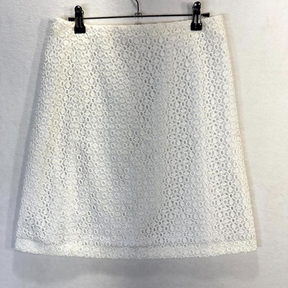 Ann Taylor‎ White Lace Pencil Skirt Womens Size 0